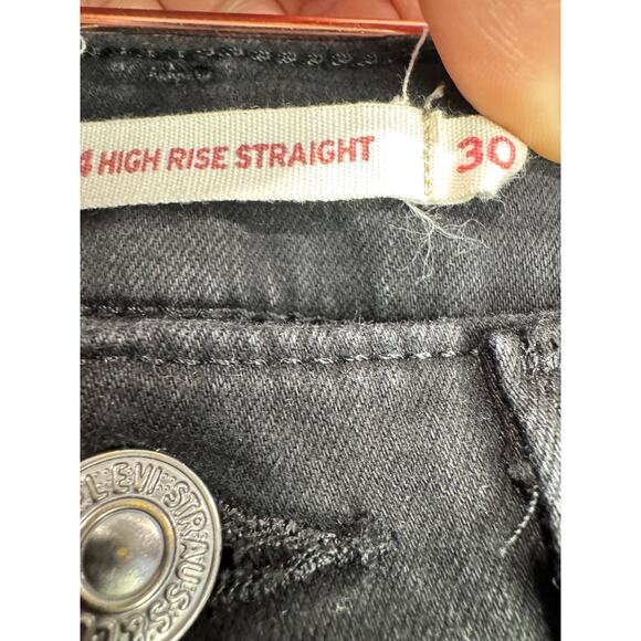 LEVIS 724 High Rise Straight Leg Black Jeans 30 NEW - Picture 4 of 6